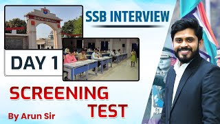 Screening Test  SSB Interview  Day 1  By Arun Sir [upl. by Washko]