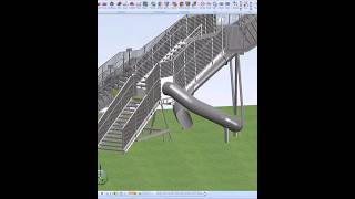 HiCAD  Fluchttreppe mit Rutschen Fa Renner cad software building hicad stairs slides steel [upl. by Arny]