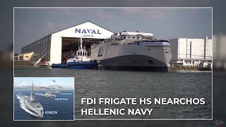 FDI Frigate Hellenic Ship Nearchos was Launched into the Scorff River [upl. by Zampino]