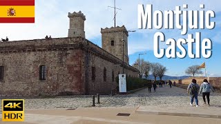 Barcelona Spain 🇪🇸  Montjuic castle Spanish Military Fortress  4K Walking Tour in 2022 [upl. by Ityak392]