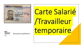 Changement de statut vers carte de séjour salarié ou travailleur temporaire [upl. by Belac]