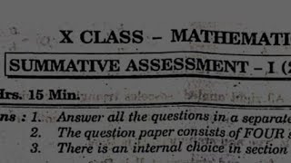 10th class SA1 Mathematics real question paper 💯2024 to 25 AP10Th sa1 Paper [upl. by Akcirederf]