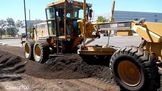 CAT 140H Grader Windrowing [upl. by Jamaal895]