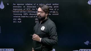 An aqueous solution of a solute which neither associates or dissociates has a freezing point dep [upl. by Etnuaed]