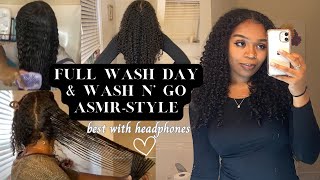 Full Wash Day on 3C Hair  Styling a Wash n Go ASMRSTYLE [upl. by Asilam675]