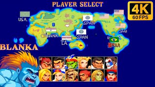 BLANKA ➤ Street Fighter II Champion Edition ➤ Hardest ➤ 4K 60 FPS [upl. by Buchbinder169]