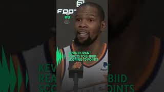 Durant reacts after 76ers Embiid scores 70 points in a game [upl. by Ayalat]