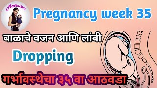 35 weeks pregnant baby weight in Marathi  pregnancy week by week  गर्भावस्थेचा ३५ वा आठवडा [upl. by Shevlo]