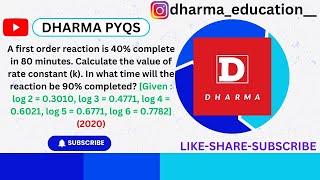 A first order reaction is 40 complete in 80minutes Calculate the value of rate constantk [upl. by Perretta378]