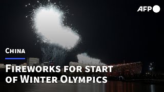 Beijing 2022 Fireworks mark start of Olympic opening ceremony  AFP [upl. by Engen]