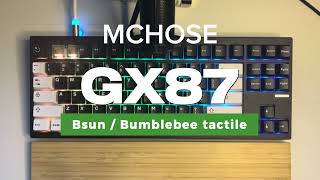 Mchose GX87  Bsun bumblebee tactile keyboard mechanicalkeyboard typing [upl. by Nelloc627]