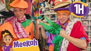 Who Wore It Best Blippi amp Meekah’s Silly Halloween Costume Challenge 👩‍🚒🕵️‍♂️  1 HR OF MEEKAH [upl. by Gnuj]