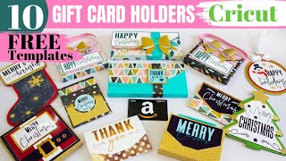 10 DIY Gift Card Holders  Money Holders with Cricut Cardstock amp FREE TEMPLATES [upl. by Wendy771]