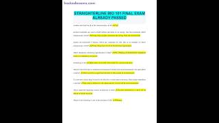 STRAIGHTERLINE BIO 101 FINAL EXAM ALREADY PASSED GENUINE EXAMS 2023 [upl. by Ennalorac309]