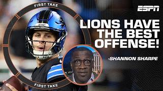 ITS NOT EVEN CLOSE 🗣️ Shannon Sharpe declares the Lions have the NFLs best offense  First Take [upl. by Sajet]