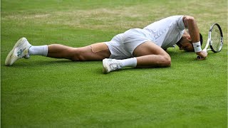 Novak Djokovic smashes racket after going down to young Alcaraz [upl. by Bauske14]