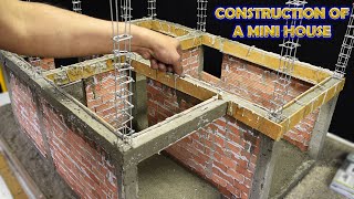 ¿Cómo construir una casa paso a paso desde la cimentación MINIATURE HOUSE WITH REAL MATERIALS [upl. by Atinwahs]