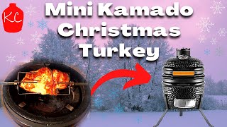 Mini Kamado Christmas Rotisserie Brined Turkey on the Lidl Mini Kamado [upl. by Hakaber]