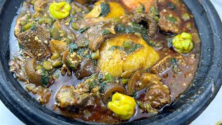 AUTHENTIC GHANA OKRO STEW🇬🇭 [upl. by Enelyk]