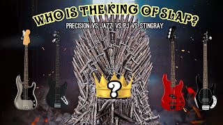 Who is the King of Slap  Slap bass comparison Precision bass vs Jazz bass vs PJ bass vs Stingray [upl. by Alak]