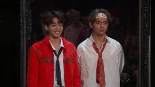 Sub español 171201 BTS jugando Flinch  The late late show [upl. by Ifar]