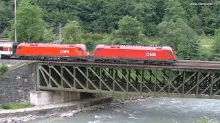 Railway Eisenbahn Tauern Zulauf entlang der Salzach Österrreich [upl. by Asirret]