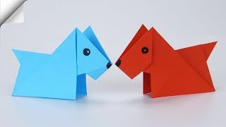 Origami DOG easy  DIY paper crafts [upl. by Dickman401]