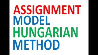 Assignment Model Hungarian Method Operations Research Transportation Model  Operations Research [upl. by Allyn205]