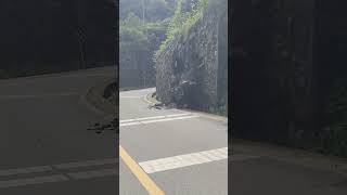 Highway cement retaining wall collapse process [upl. by Valente]