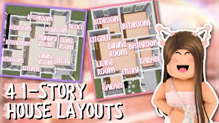 🏡 4 FREE ONESTORY HOUSE LAYOUT IDEAS  SPEEDBUILD  Free To Use Roblox BloxburgAxrielii [upl. by Relyhcs261]