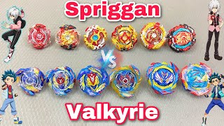 All Valkyrie Vs All Spriggan Beyblade Fight  Shu Vs Valt [upl. by Trawets]