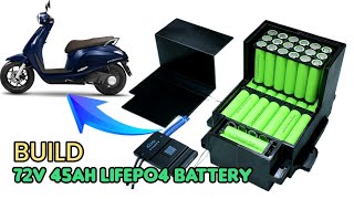 72v 45Ah Lifepo4 battery build for Ebike  66 Cell 32140 Battery JK BMS 100A [upl. by Kimberley]