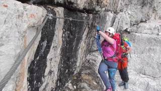 Via Ferrata Dolomites Via Ferrata Brentari  Via delle Bocchette  DAY4 [upl. by Madigan]