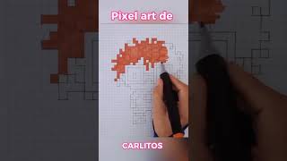 Como Dibujar a CARLITOS de Aventuras en pañales en pixel art como draw dibujar pixelarttutorial [upl. by Sinegold]