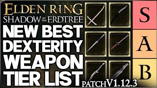 Shadow of the Erdtree  New Best HIGHEST DAMAGE Dexterity Weapon Tier List  Build Guide Elden Ring [upl. by Katz]