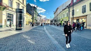 🇹🇩Visiting Sibiu Romania  Walking Tour  March 2023 ☀️❤️💃🏼 [upl. by Kra843]