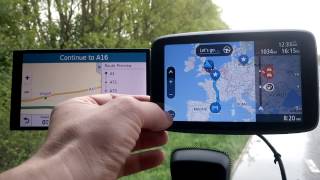 TomTom GO 6200 vs Garmin Drivesmart 61 Route planning test [upl. by Ariajay]