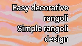 easy decorative rangoli design l simple rangoli design muggulu indianart [upl. by Niliram]