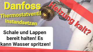 Heizung Kalt Danfoss Thermostatventil Reparieren  Instandsetzen [upl. by Nibas]