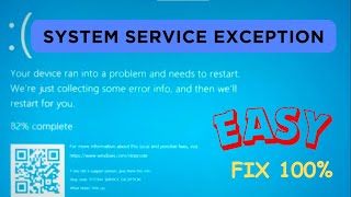 How to fix System Service Exception  Windows blue screen  Your PC ran into a problem [upl. by Benisch]