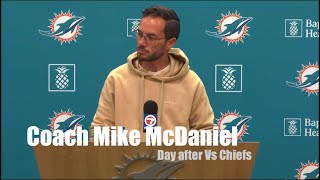 Coach Mike McDaniel Day After Vs Chiefs Miami Dolphins Interview [upl. by Hazen589]