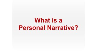 What Is a Personal Narrative [upl. by Ahse]