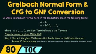 Greibach Normal Form amp CFG to GNF Conversion [upl. by Tobey]