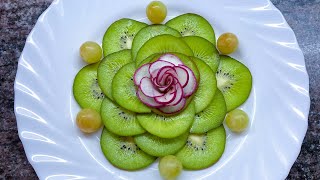 Beautiful kiwi fruit flower platters food decoration ideas carving garnish [upl. by Cherye]