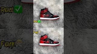 Real Vs Fake Patent Bred Jordan 1 sneakerhead sneakers viral [upl. by Tosch]