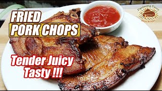 HOW TO COOK TASTY AND JUICY FRIED PORK CHOPS 🐷 [upl. by Lustick581]