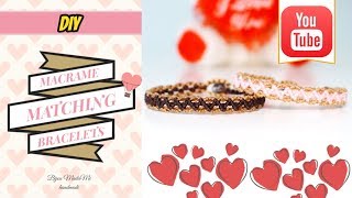 DIY easy matching bracelets for couples  Easy macrame bracelet tutorial  DIY couple bracelets [upl. by Yedok]