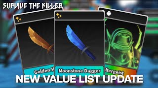 🔪New Value List Update📈  Survive The Killer [upl. by Eceirahs815]