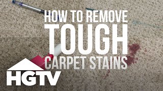 How to Remove Tough Carpet Stains  HGTV [upl. by Renell]