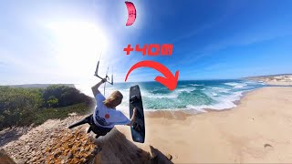 Crazy Kitesurfer jumps off a HUGE cliff with a Kite [upl. by Converse275]